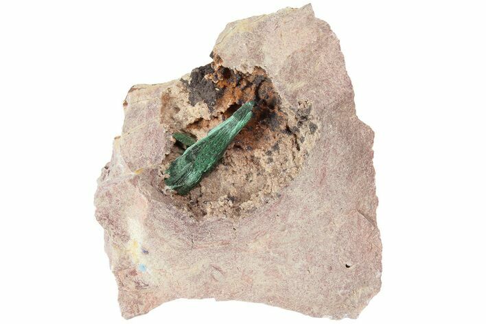 Fibrous Green Malachite Crystals on Matrix - Morocco #184051